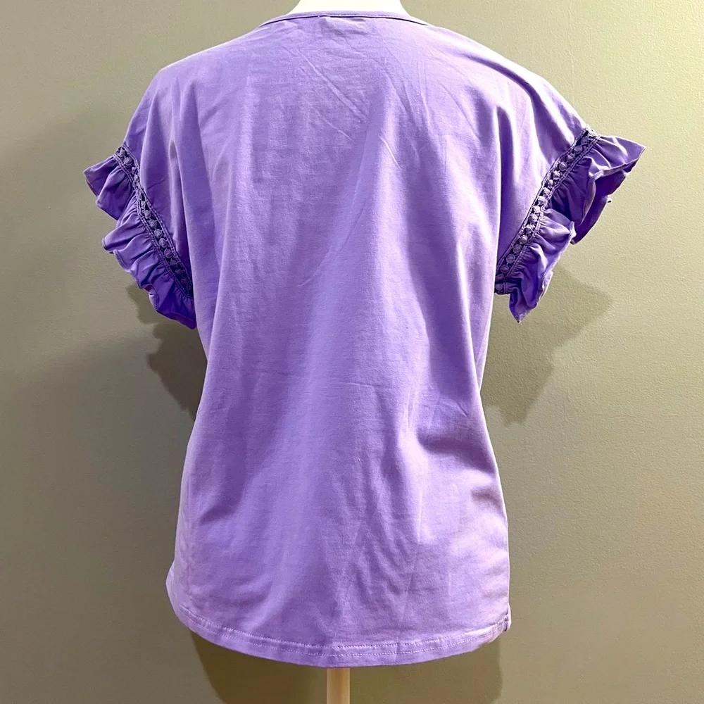 SHEIN | Ruffle Sleeve Top - Picture 6 of 7